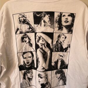 Taylor Swift Black and White Graphic Long Sleeve Top